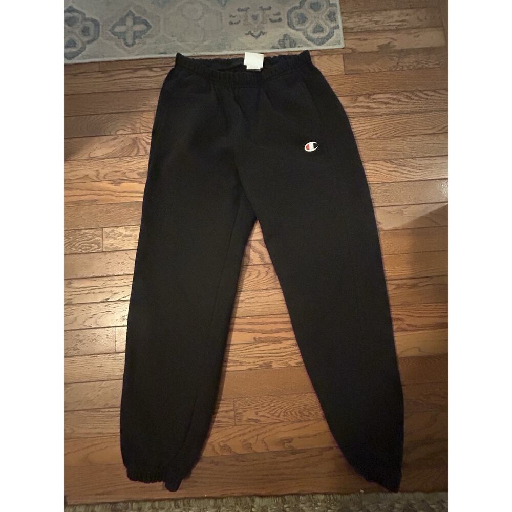 Vintage Champion Reverse Weave Mens Sweatpants Medium Black Cotton Blend Joggers